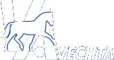 Logo der Stadt Vechta mit rotem Niedersachsenpferd vor einem blauen V